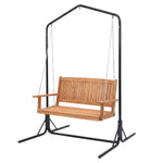 2-Seater Wooden Swing Chair Black Stand | HomeAndLiving