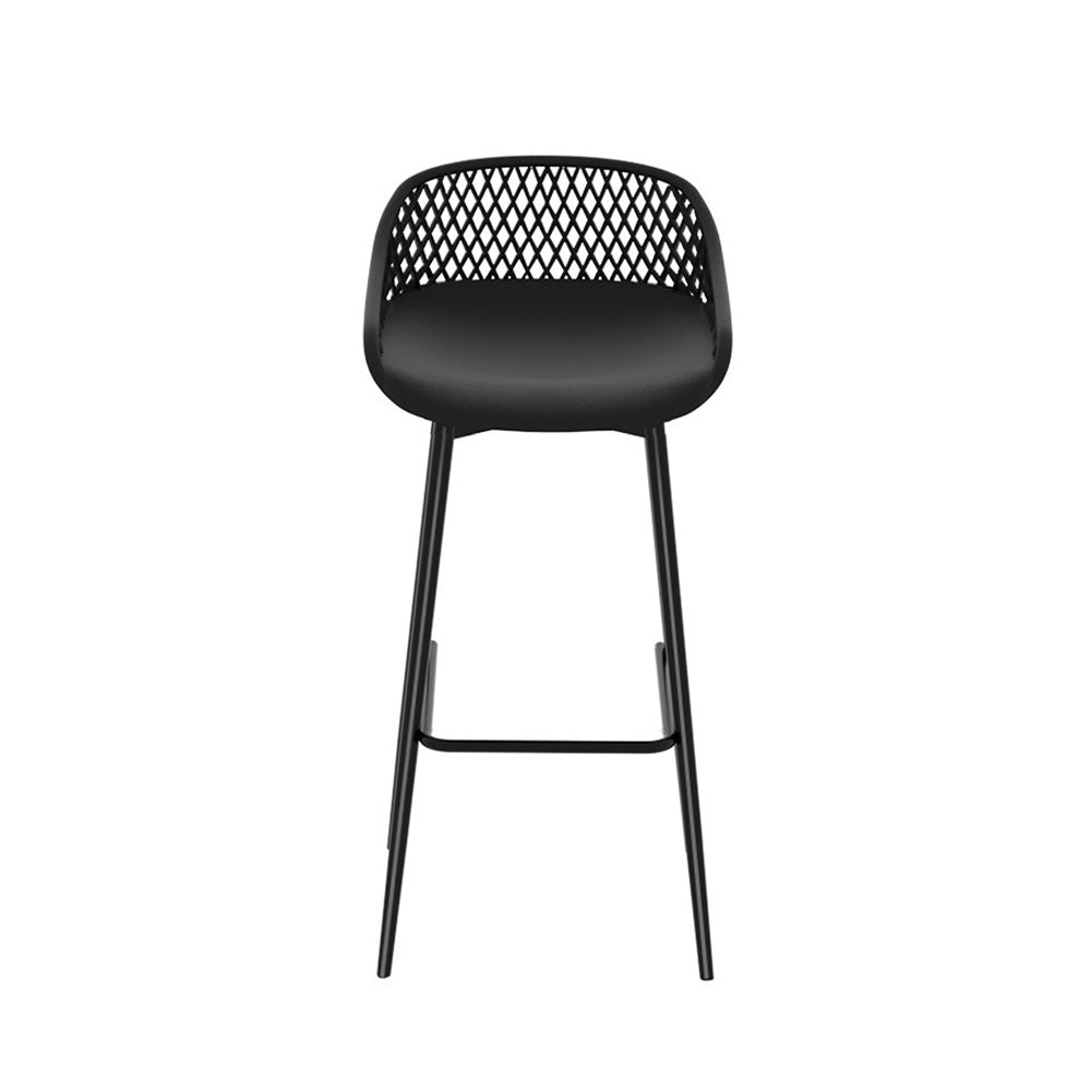 2Pc Outdoor Bar Stools Plastic Metal Dining Chair Patio Furniture Garden