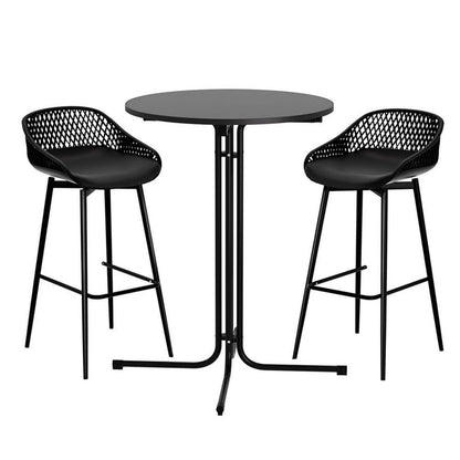 Outdoor Bar Set Black Marble 40x46x100cm