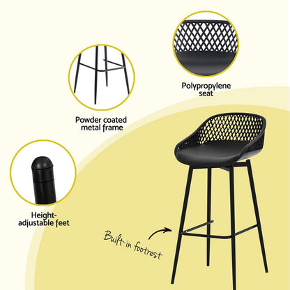 Outdoor Bar Set Black Marble 40x46x100cm