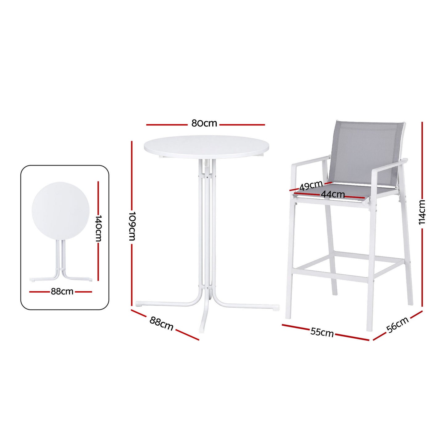 3-Piece Outdoor Bar Set Stools Table Bistro | HomeAndLiving
