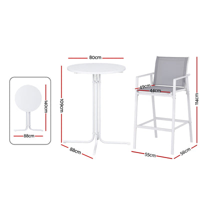 3-Piece Outdoor Bar Set Stools Table Bistro | HomeAndLiving