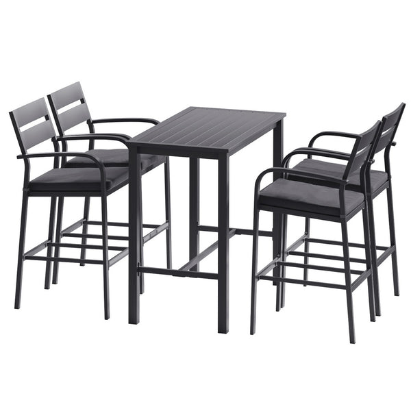  Outdoor Bar Set 5-Piece Aluminium Patio Furniture