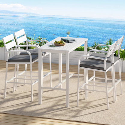 5-Piece Outdoor Bar Set Aluminium Patio | HomeAndLiving