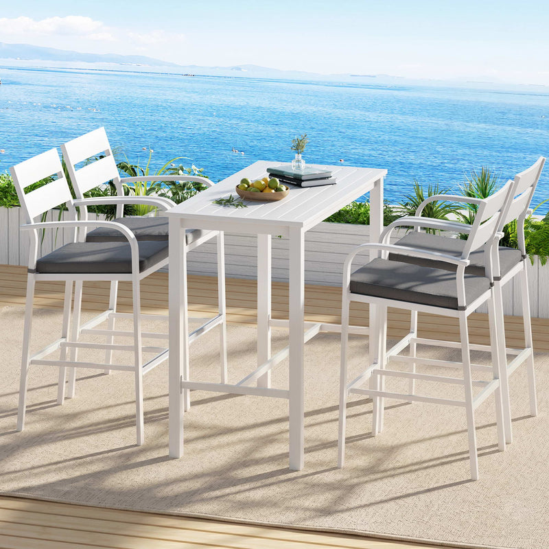 5-Piece Outdoor Bar Set Aluminium Patio | HomeAndLiving