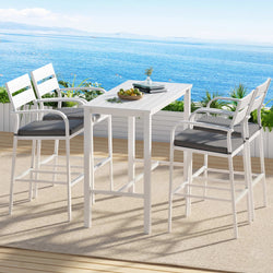 5-Piece Outdoor Bar Set Aluminium Patio | HomeAndLiving