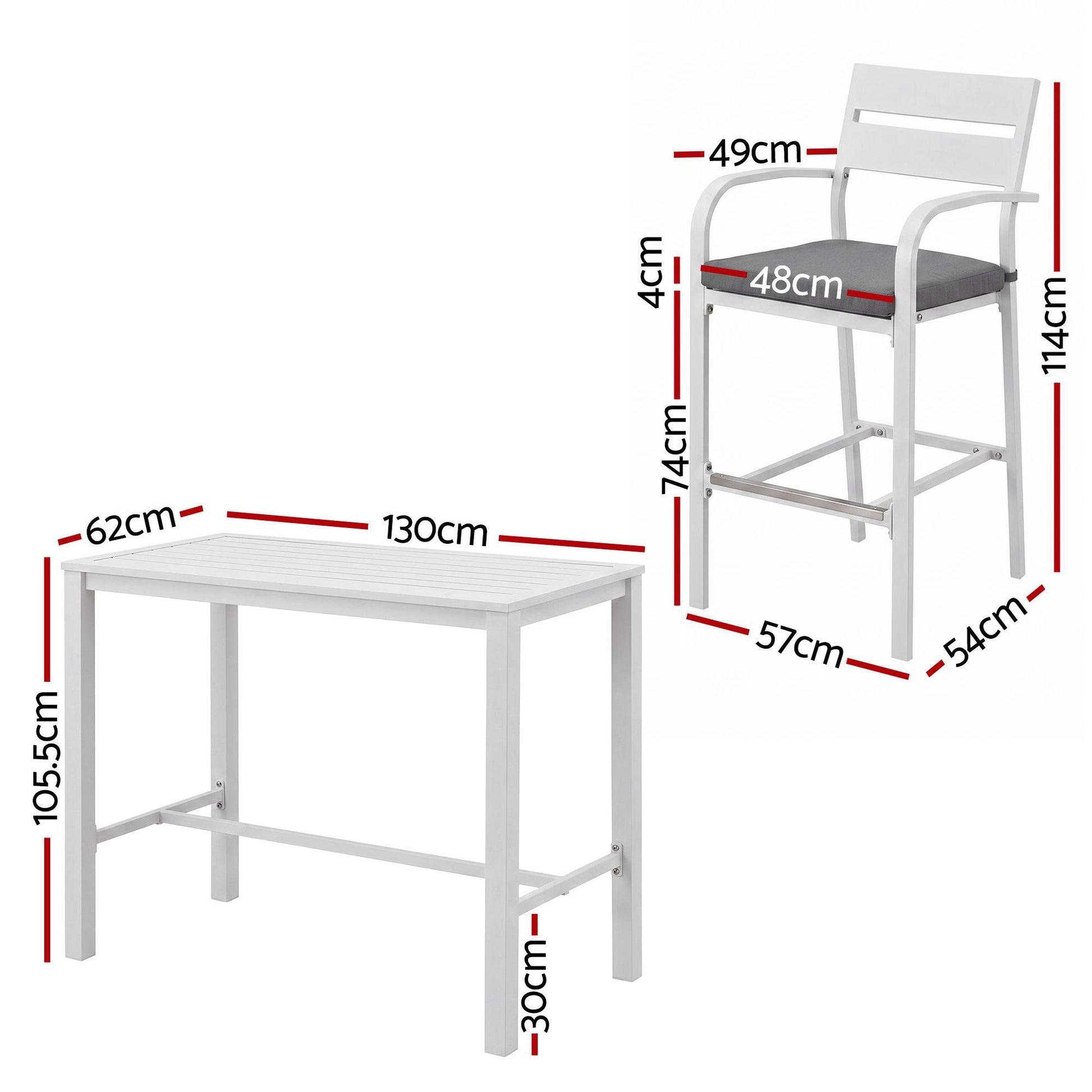 5-Piece Outdoor Bar Set Aluminium Patio | HomeAndLiving - 2