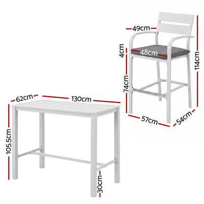5-Piece Outdoor Bar Set Aluminium Patio | HomeAndLiving - 2