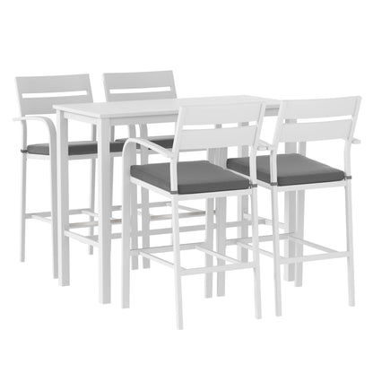 5-Piece Outdoor Bar Set Aluminium Patio | HomeAndLiving - 3