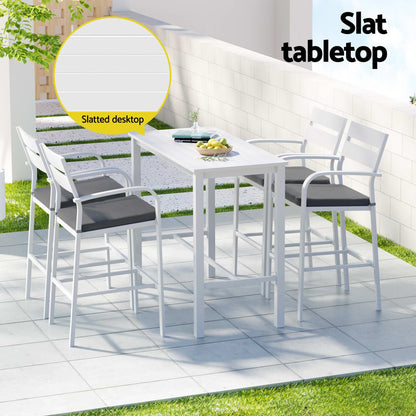 5-Piece Outdoor Bar Set Aluminium Patio | HomeAndLiving - 6