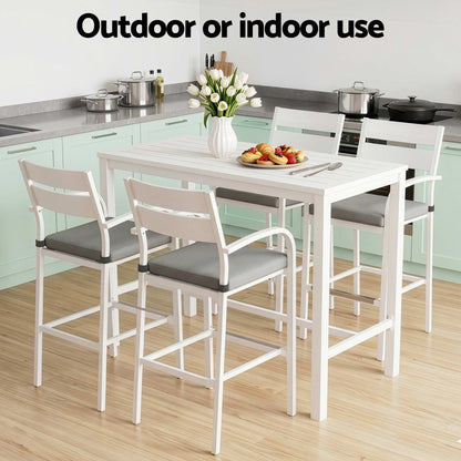 5-Piece Outdoor Bar Set Aluminium Patio | HomeAndLiving - 7