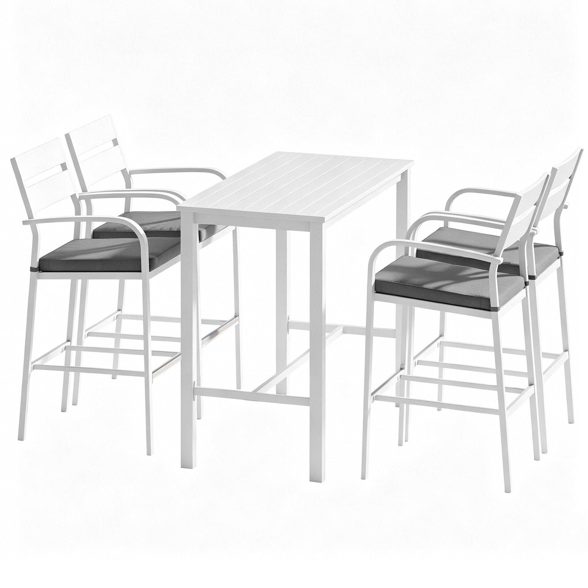 5-Piece Outdoor Bar Set Aluminium Patio | HomeAndLiving - 8