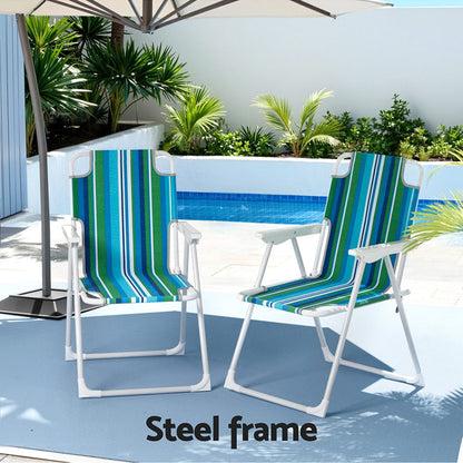 Folding Outdoor Chair Steel Frame 48x46x76.5cm