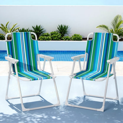 Folding Outdoor Chair Steel Frame 48x46x76.5cm