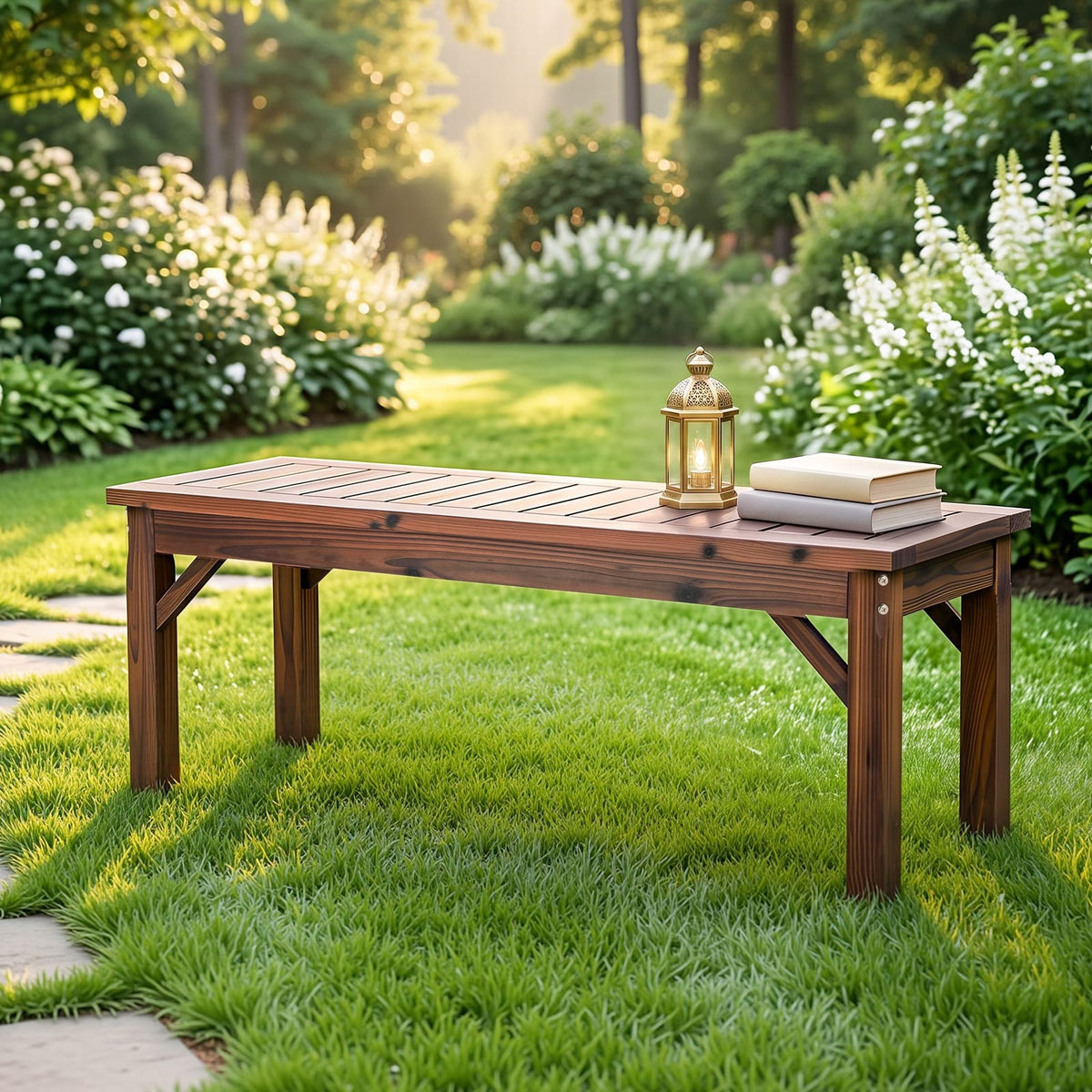 Timber Garden Bench Brown 120x40x40.5cm