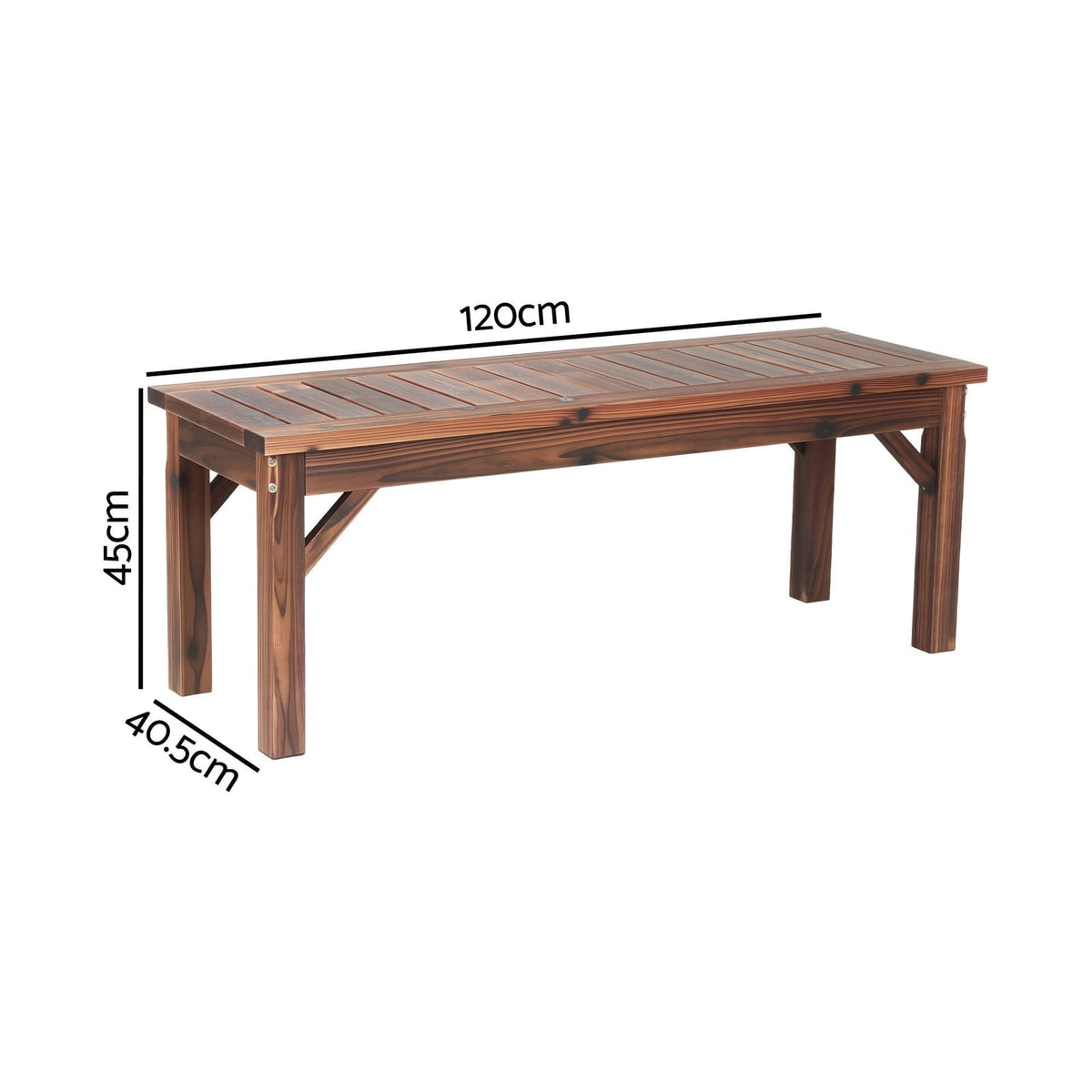 Timber Garden Bench Brown 120x40x40.5cm