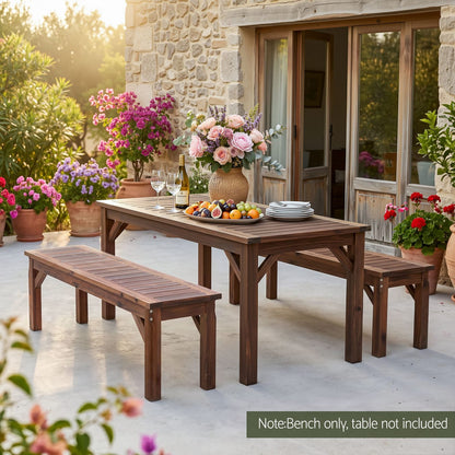 Timber Garden Bench Brown 120x40x40.5cm