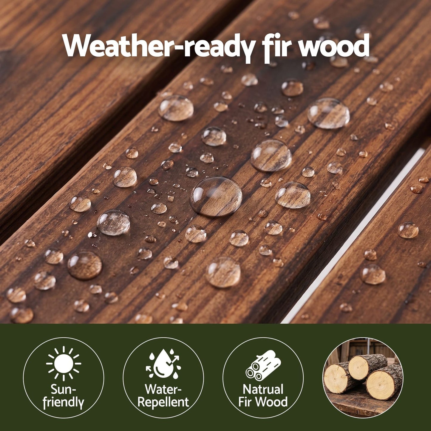 Timber Garden Bench Brown 120x40x40.5cm