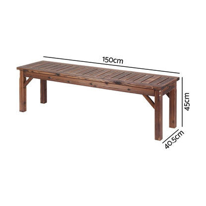 Timber Bench Brown 150cm 150x40x40.5cm