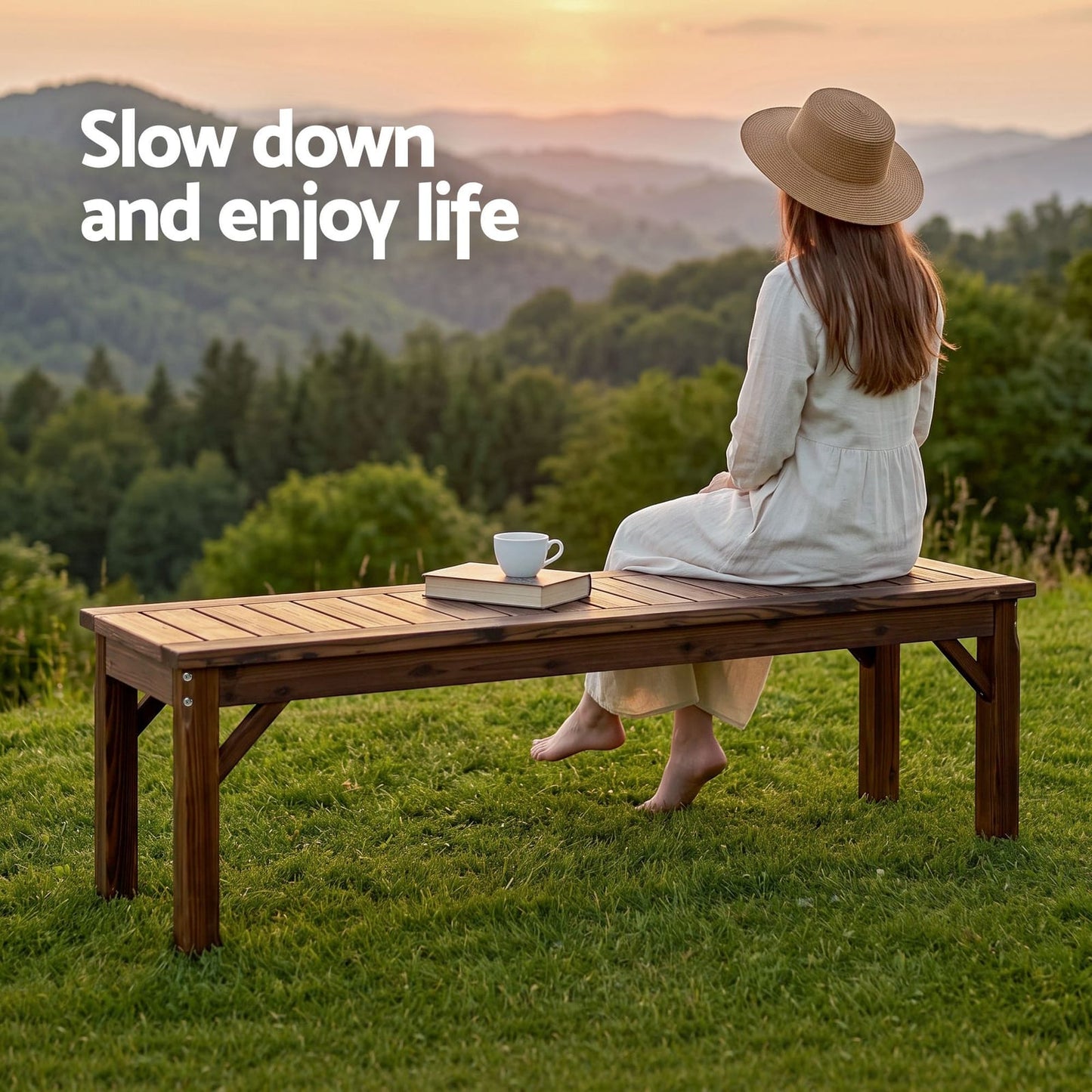 Timber Bench Brown 150cm 150x40x40.5cm