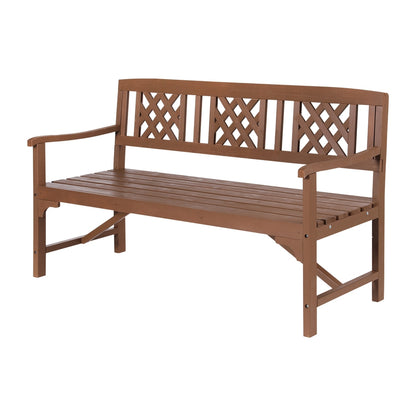 Wooden Garden Bench 3 Seat Patio Furniture Timber Outdoor Lounge Chair Natural