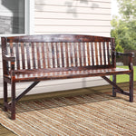 5Ft Outdoor Garden Bench Wooden 3 Seat Chair Patio Furniture Charcoal