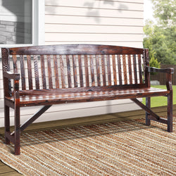 5Ft Outdoor Garden Bench Wooden 3 Seat Chair Patio Furniture Charcoal