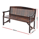 5Ft Outdoor Garden Bench Wooden 3 Seat Chair Patio Furniture Charcoal