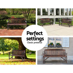 5Ft Outdoor Garden Bench Wooden 3 Seat Chair Patio Furniture Charcoal