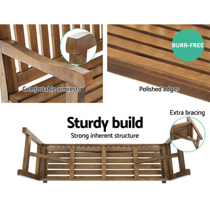 5Ft Outdoor Garden Bench Wooden 3 Seat Chair Patio Furniture Natural