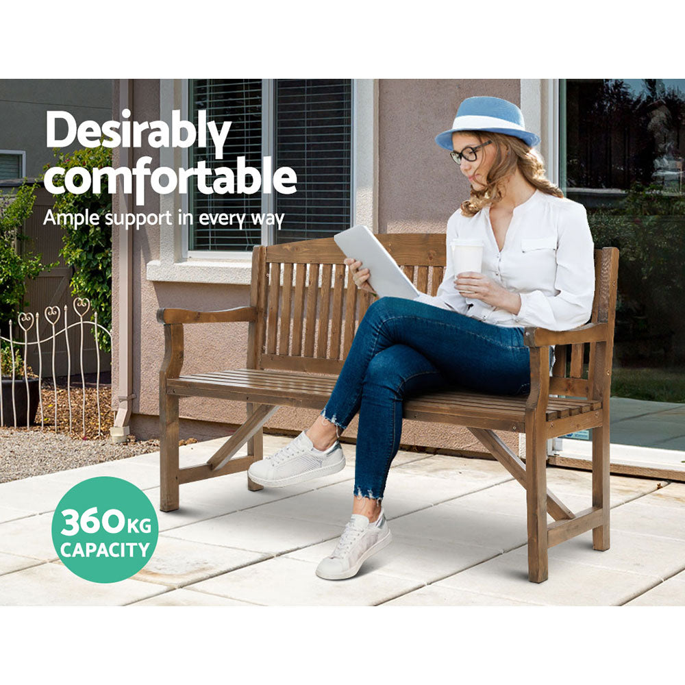 5Ft Outdoor Garden Bench Wooden 3 Seat Chair Patio Furniture Natural