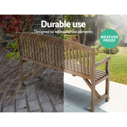 5Ft Outdoor Garden Bench Wooden 3 Seat Chair Patio Furniture Natural