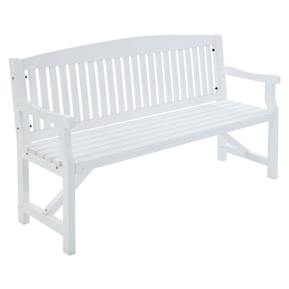 5Ft Outdoor Garden Bench Wooden 3 Seat Chair Patio Furniture White