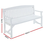 5Ft Outdoor Garden Bench Wooden 3 Seat Chair Patio Furniture White