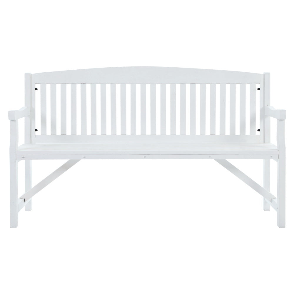 5Ft Outdoor Garden Bench Wooden 3 Seat Chair Patio Furniture White