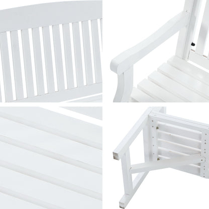5Ft Outdoor Garden Bench Wooden 3 Seat Chair Patio Furniture White