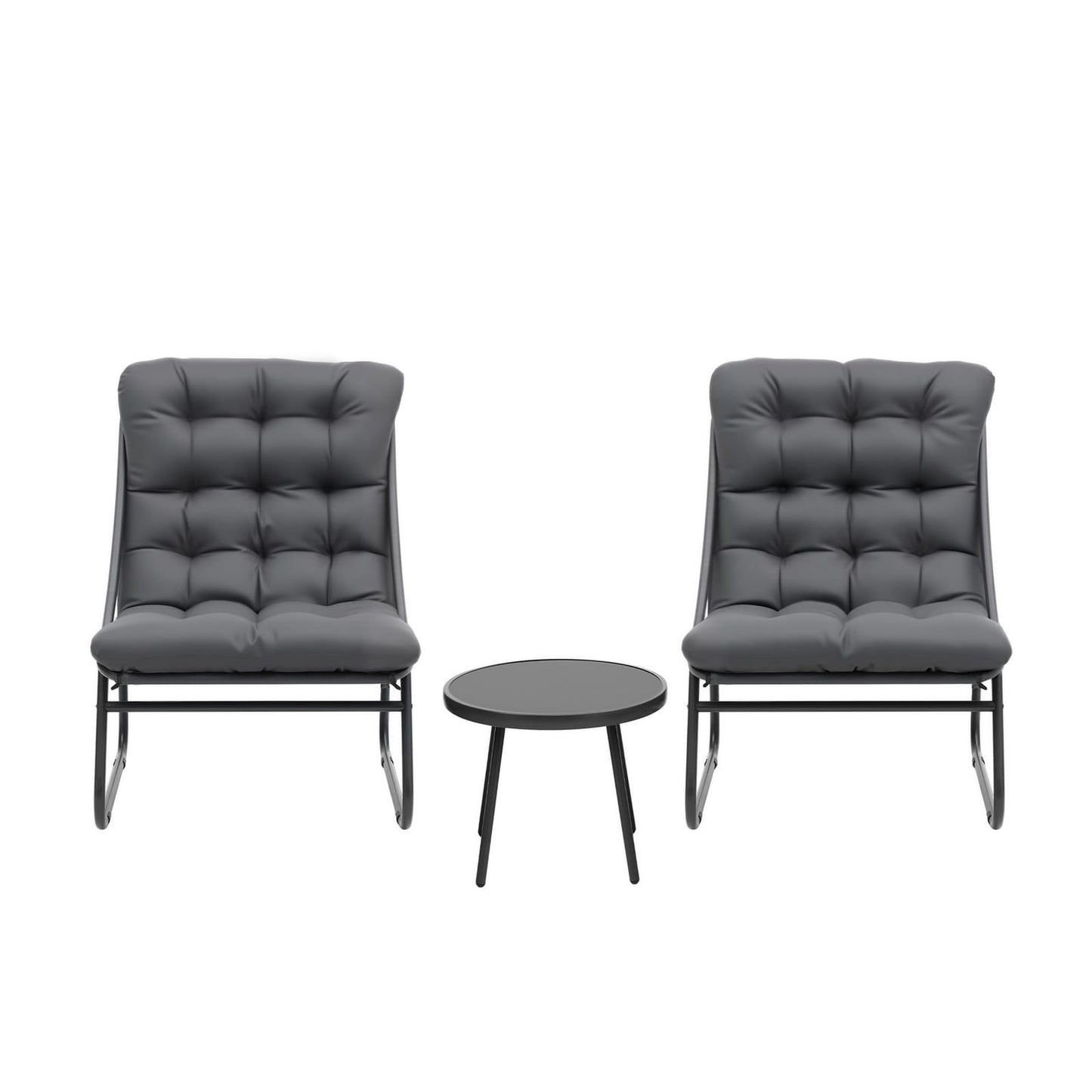 Outdoor Bistro Set Grey 64x80x94cm