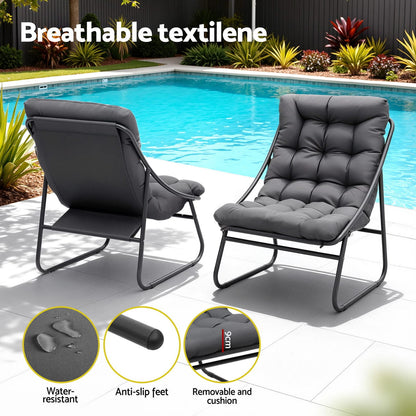Outdoor Bistro Set Grey 64x80x94cm