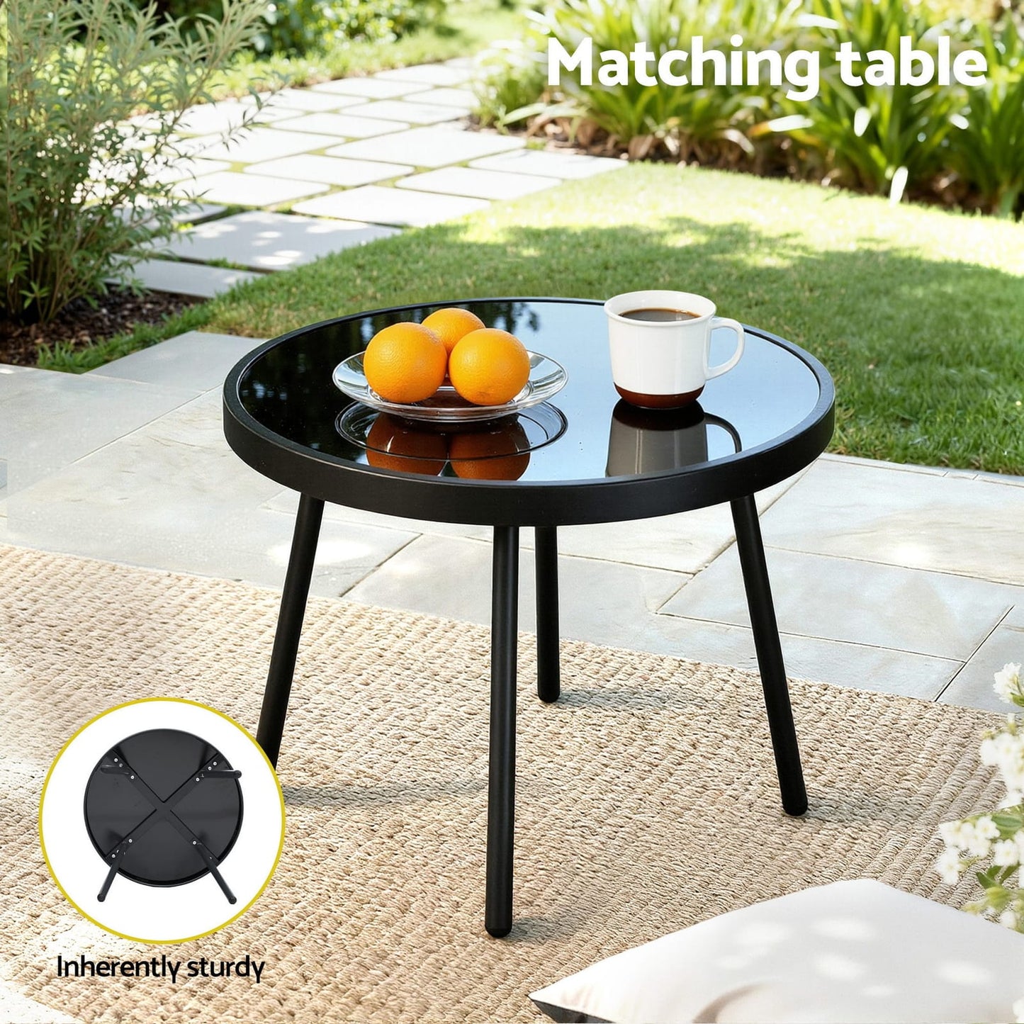 Outdoor Bistro Set Grey 64x80x94cm