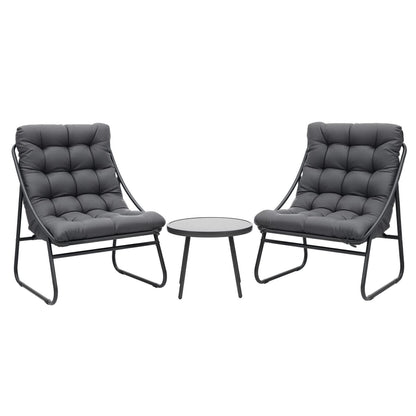 Outdoor Bistro Set Grey 64x80x94cm