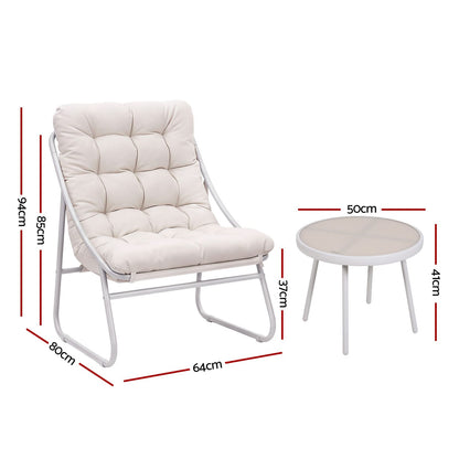 Outdoor Bistro Set Khaki 64x80x94cm
