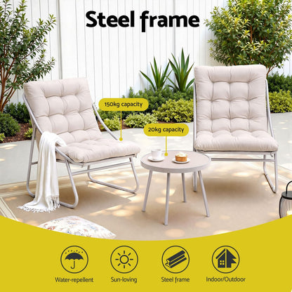 Outdoor Bistro Set Khaki 64x80x94cm
