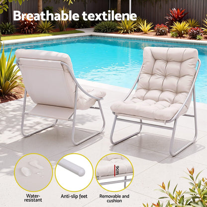 Outdoor Bistro Set Khaki 64x80x94cm