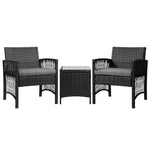 Patio Furniture Outdoor Bistro Set Dining Chairs Setting 3 Piece Wicker