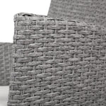 3Pc Outdoor Bistro Set Patio Furniture Wicker Setting Chairs Table Cushion Grey