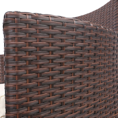 3pc Rattan Bistro Wicker Outdoor Furniture Set Brown
