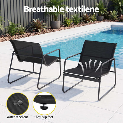 Fabric Table - Black 59x80x74cm