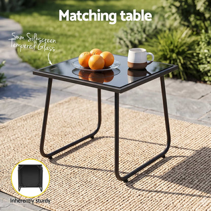 Fabric Table - Black 59x80x74cm
