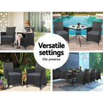Outdoor Dining Chairs Patio Furniture Wicker Garden Cushion Idris 2PC