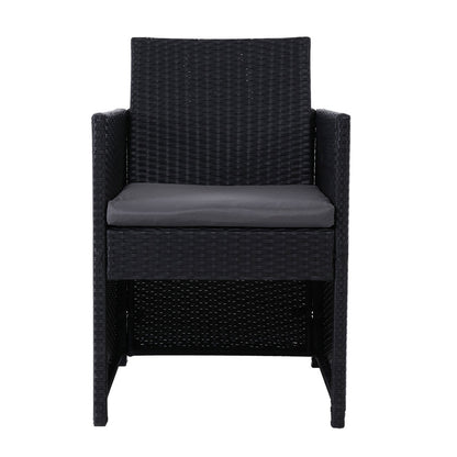 2Pc Outdoor Dining Chairs Patio Furniture Wicker Garden Cushion Hugo